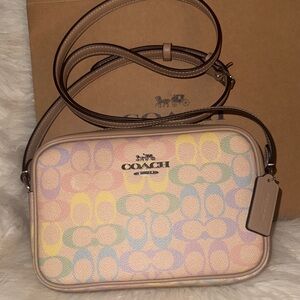 NWT Coach Jamie Camera Bag In Rainbow Signature Canvas CDD63 Sand Multi